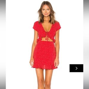 Superdown Mercy Polka Dot Dress in Red - Size M
